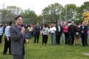 MP Pierre Poilivierre addresses the crowd