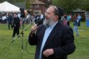 Rabbi Berger-Chabad of Greater Ottawa addresses the crowd
